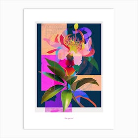 Bergamot 1 Neon Flower Collage Poster Art Print