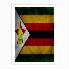 Zimbabwe Flag Texture Art Print