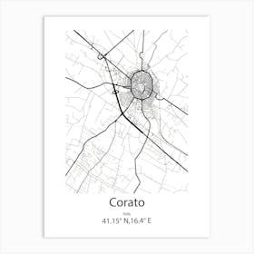 Corato,Italy Minimalist Map Art Print