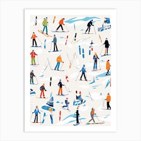 Chamonix Mont Blanc   France, Ski Resort Illustration 0 Art Print