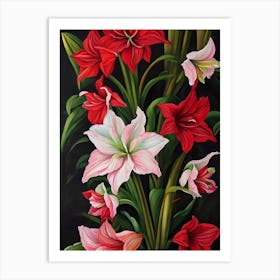 Amaryllis 2 Still Life Oil Painting Flower Art Print