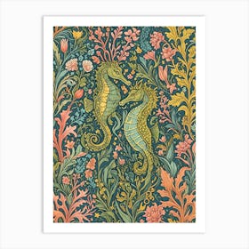 Seahorses In Colour Art Print