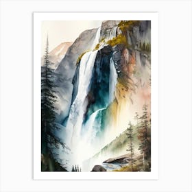 Takakkaw Falls, Canada Water Colour  (1) Art Print