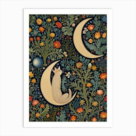 William Morris Cat In The Moon Art Print