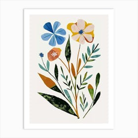 Painted Florals Flax Flower 3 Art Print