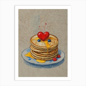 Heart Shaped Pancakes 5 Art Print