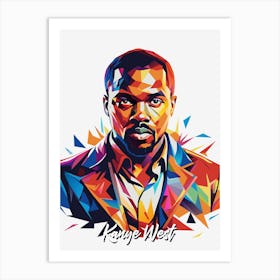 Kanye West 02 Portrait Music Icon Style WPAP Pop Art Art Print