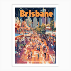 Aihrgdesign A 1970s Inspired Travel Poster For Brisbane Depic Baaae801 85f5 4aa3 9bbb 88c7df68fc17 3 Art Print