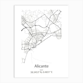 Alicante,Spain Minimalist Map Poster