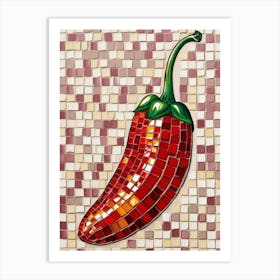 Mosaic Chili Pepper Art Print