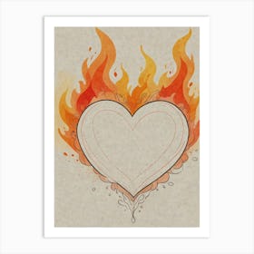 Heart On Fire Art Print