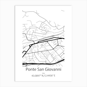 Ponte San Giovanni,Italy Minimalist Map Art Print