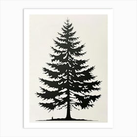 Hemlock Tree Simple Geometric Nature Stencil 1 Art Print