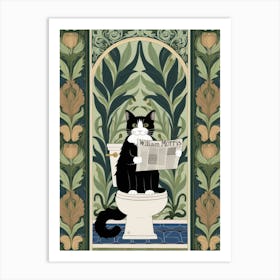 Cat On The Toilet 1 Art Print