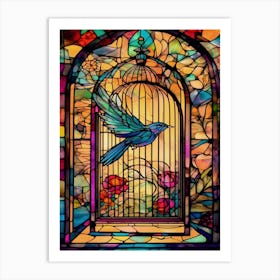 Bird In Cage 1 Art Print