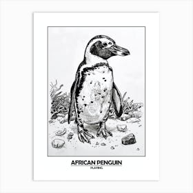 Penguin Playing Poster Art Print