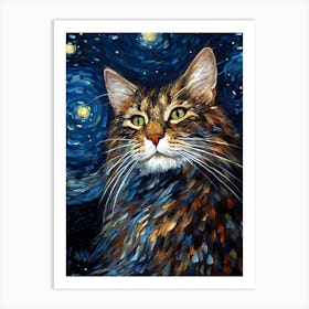 Impressionism Cat Art Print