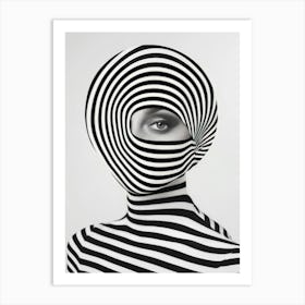 Woman In Black And White 2 Art Print