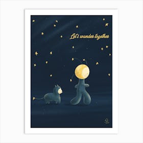 Fool Moon and his friend Art Print