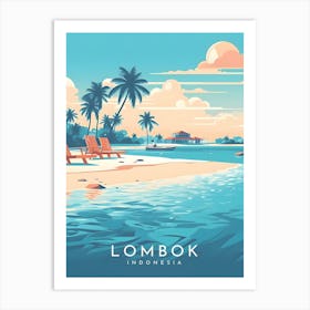 Lombok Indonesia Retro Travel Art Print