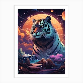 Tiger In Space 1 Art Print