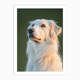 White Retriever. Generated AI. Art Print Art Print