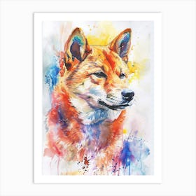 Shiba Inu Watercolor Painting 3 Art Print