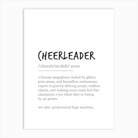 Cheerleader Definition Poster - Dictionary Art Print