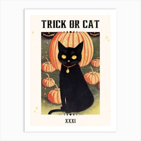 Trick Or Cat ( Halloween Theme) Art Print