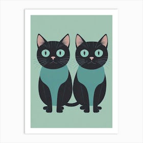 Two Cats Arts Prints (3) Art Print