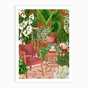 Reading Nook With Plants Art Print