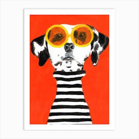 Stripy Dalmatian Art Print