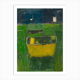 Boats In The Grass Art Print