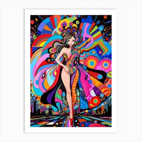 Psychedelic Woman 2 Art Print