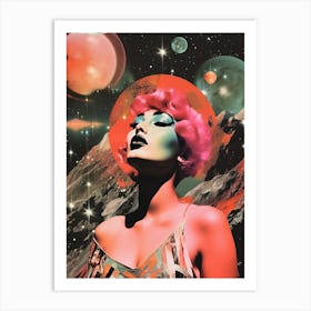 Space Retro Glam Collage Art Print