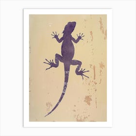 Purple Grand Cayman Lizard Block Print 1 Art Print