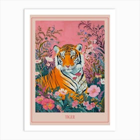 Floral Animal Painting Tiger 2 Poster Art Print