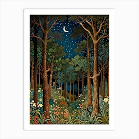 William Morris Night In The Forest 22 Art Print