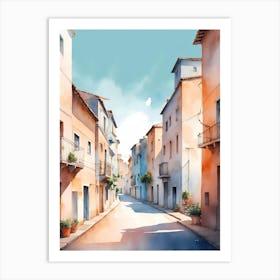 Watercolor Street Painting 1 Art Print