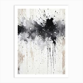 Grunge Style Banner Featuring Abstract Ink Splatter Messy Brushstrokes Imitating Dripping Paint Ch (2) Affiche