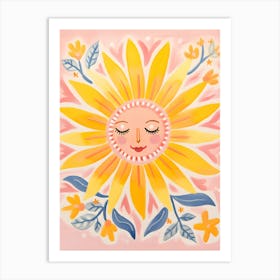 Sun Folk Art 3 Art Print