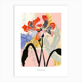 Colourful Flower Illustration Poster Geranium 3 Art Print