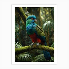 Colorful Parrot In The Rainforest Art Print