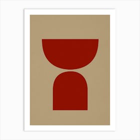 Geometric Composition In Dark Red Art Print