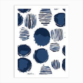 Blue Circles 20 Art Print