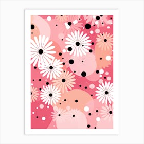 Daisy Pattern Flowers Art Print