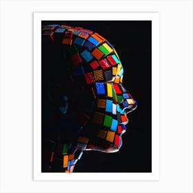 Mosaic Head Art Print