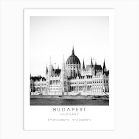 Budapest Hungary Black And White Art Print