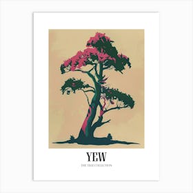 Yew Tree Colourful Illustration 2 Poster Art Print