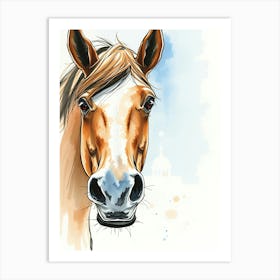 Watercolor Horse Portrait Art Print